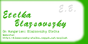 etelka blazsovszky business card